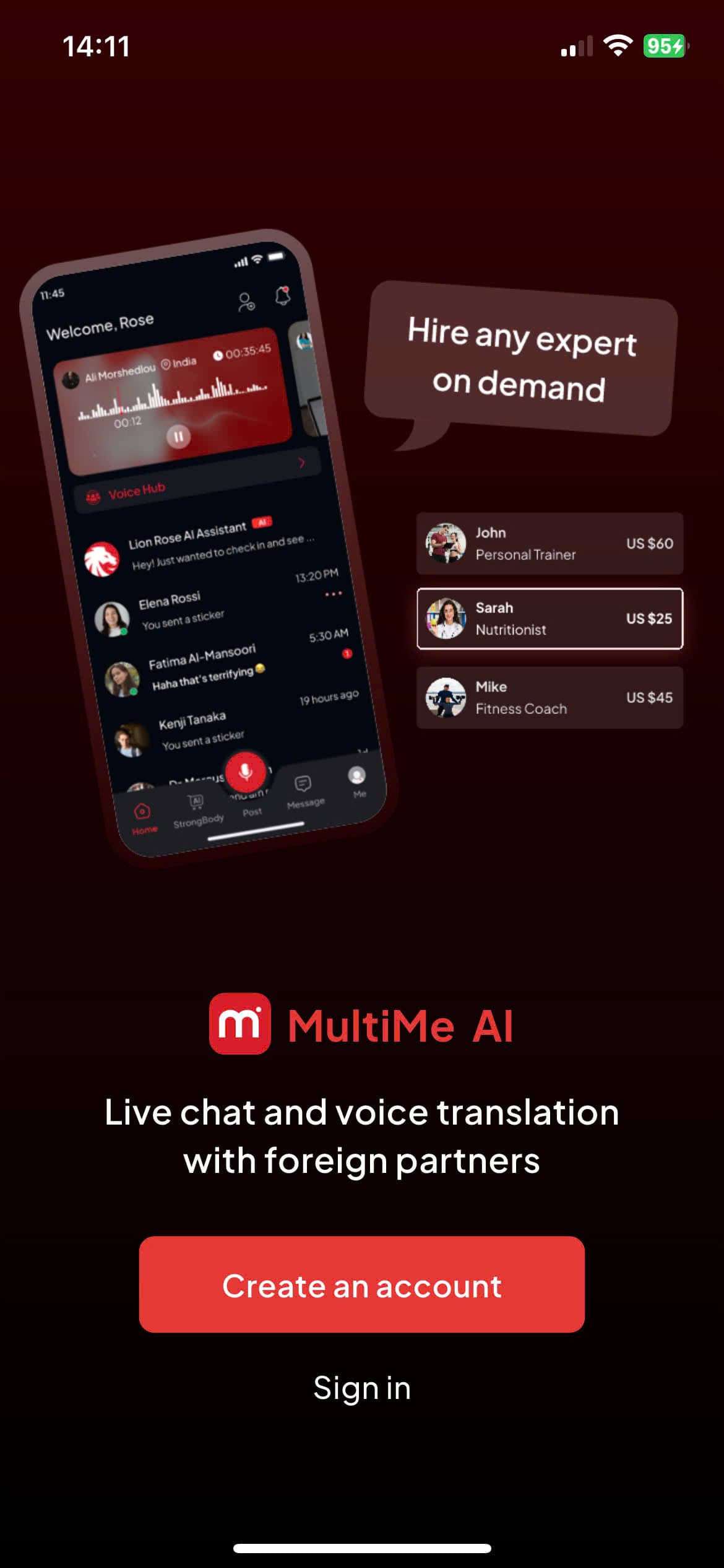 Aperçus de l'application 1